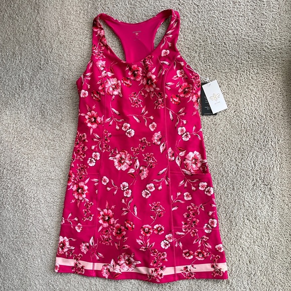 Johnny Was Active Misty Fall Everyday Tennis Dress XL, NEW Pink Floral Halter - Picture 1 of 15